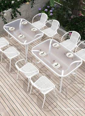 户外桌椅院阳白色室外f9998989休闲露天摆庭茶摊防水防台晒折叠几