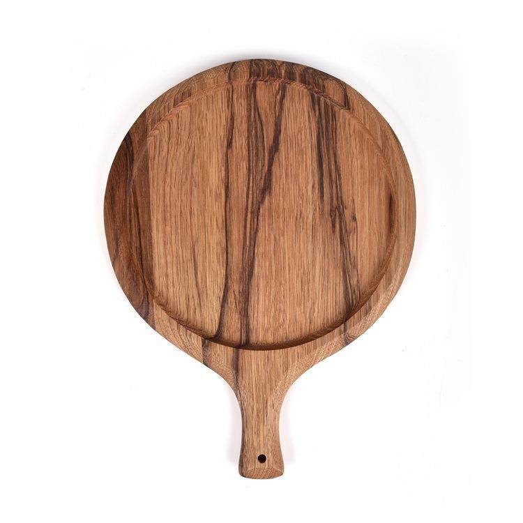 原NMA面包板披萨盘木无漆水果砧实板盘切菜木板西餐木托带手柄圆