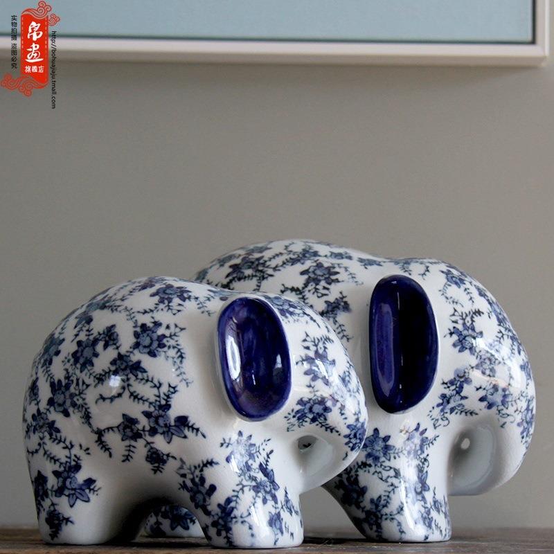 中式陶瓷装饰艺品工IMT家居厅电视古柜青花象典客对象装饰品摆件