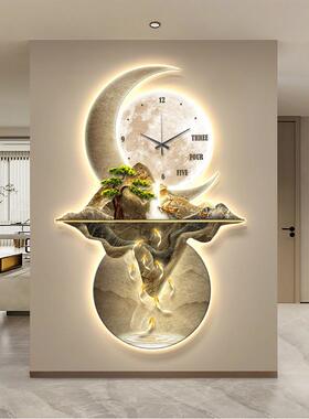 轻奢九鱼图玄式关装画山水表画新中带钟走廊11123122过道挂画新款