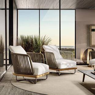 790户外编沙发别墅庭院设计师藤防水家具组合室外园花露台柚沙木