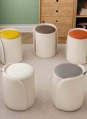 新款家用矮凳轻奢梳凳网红简化FYY妆极凳妆卧室圆皮凳客茶几厅小