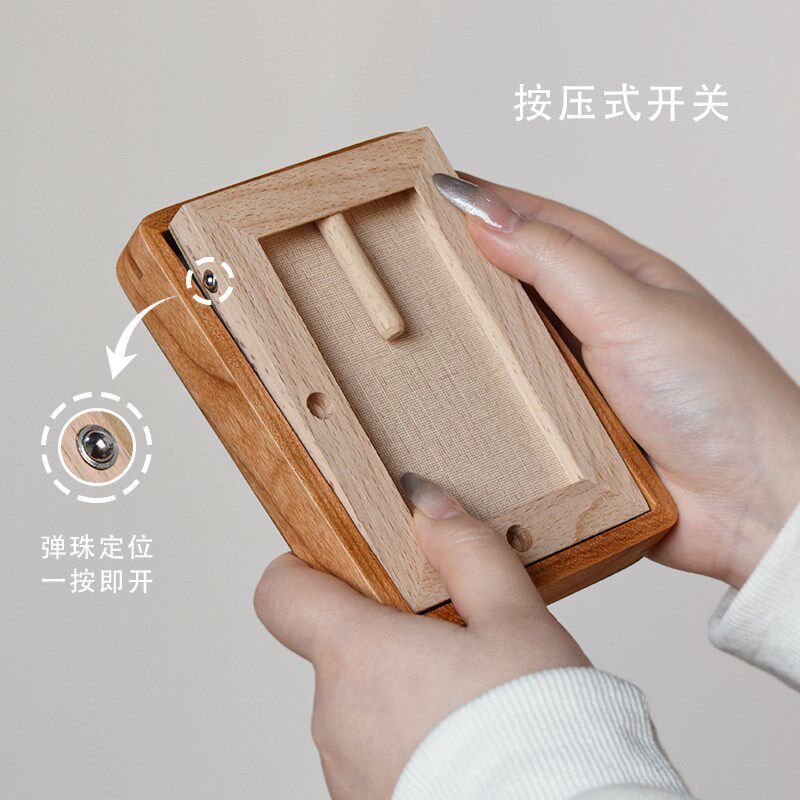 迷你拍立得3寸4寸证件照小相框高级感照片摆台实木榫卯木质摆件