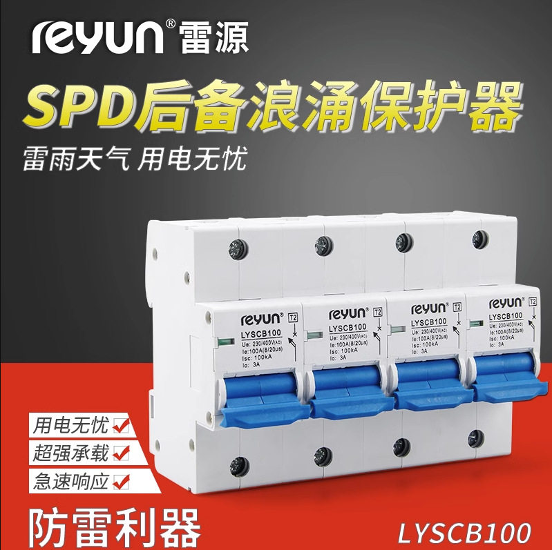 上海雷源电器LYSCB-20KA-100KA后电涌保护器防雷器后备保护开关