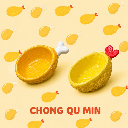 厨房系列金丝熊食盆陶瓷防打翻