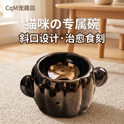 仙人掌创意陶瓷猫粮碗