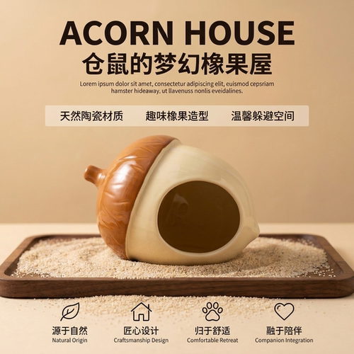 松果大号陶瓷仓鼠躲避屋