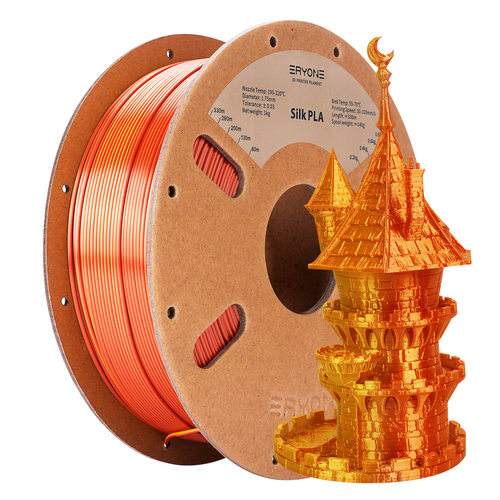 Eryone丝绸双色PLA厂家直销1.75mm1KG金色红铜PLA用FDM打印机