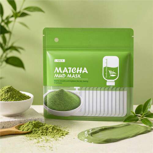 Hot Sale Matcha Mud Mask 5g*12Packs 热销抹茶泥膜保湿净肤袋装