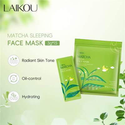 Portable Matcha Overnight Mask 15Pcs便携免洗抹茶面膜夜间保湿
