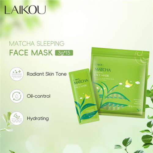 Portable Matcha Overnight Mask 15Pcs便携免洗抹茶面膜夜间保湿