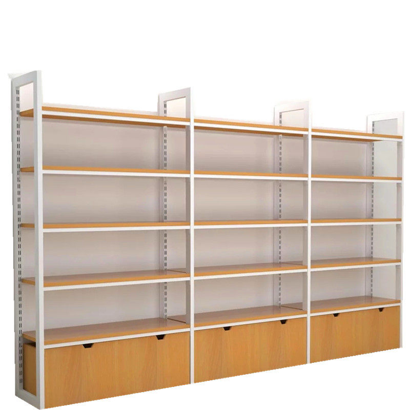 钢木货架展柜置物架化妆品架红酒白酒展示架陈列柜高柜酒柜货架