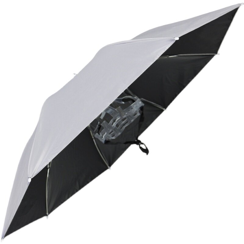 2021新款头戴式钓鱼伞帽折叠超轻黑胶户外防晒挡雨遮阳帽大号特价