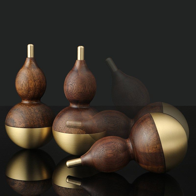 黄铜胡桃木小葫芦不倒翁桌面摆件禅意家居装饰工艺礼品创意解压物,家居饰品,桌面摆件,淘宝优惠券,粉丝福利购,淘宝优惠卷