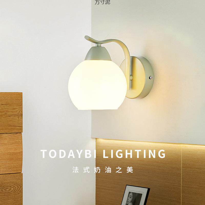 奶风南瓜壁灯卧室床头灯款式客厅楼梯70918过道书房花朵绿油新色