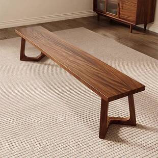 黑凳胡桃木凳子长条凳长292客厅家凳用实木北欧木简约茶桌凳换鞋