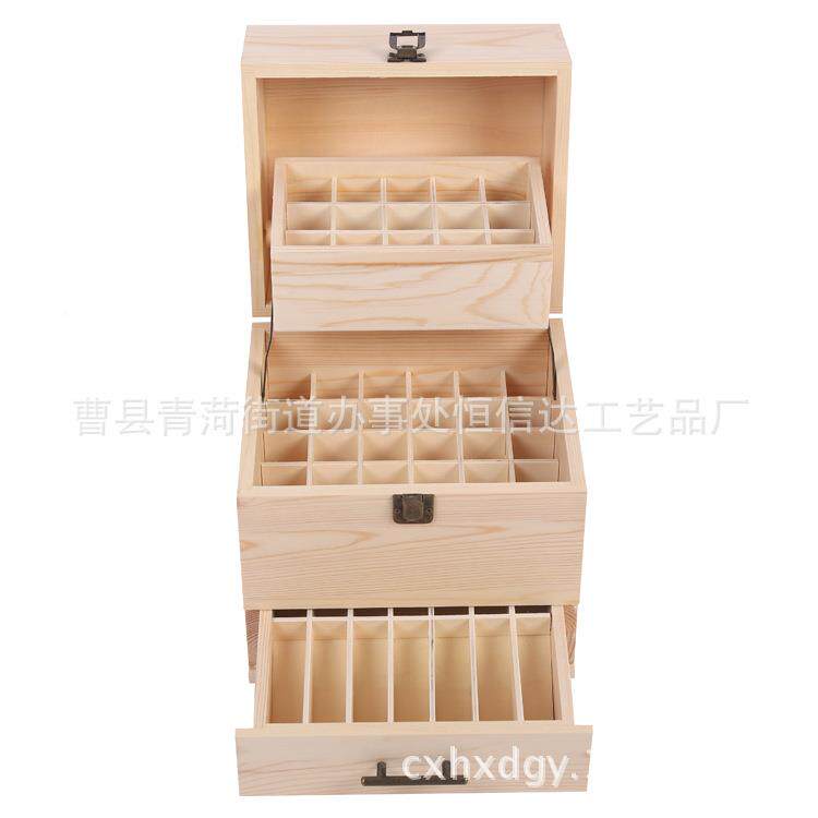 现货精多特瑞油三层包9装盒木质油收纳木盒5格高档折叠精油三层精