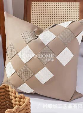 02新款灰色抱枕客厅沙发靠枕高级感提2花靠垫酒店5家具品WL4470摆