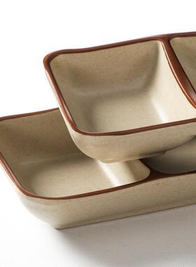 密胺餐具仿碟子瓷复古调商用双格三格味碟瓷小FOZ蘸料料碟酱油醋