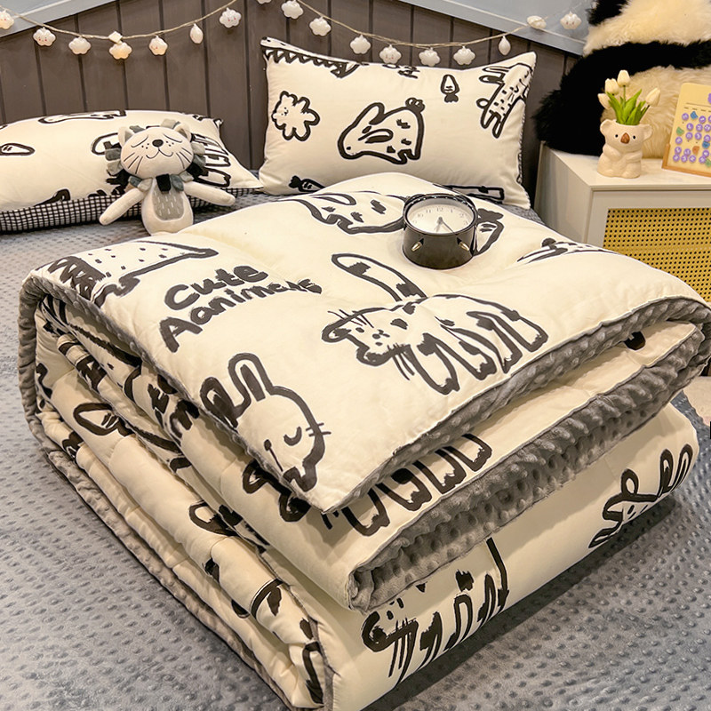 纯棉全棉豆豆被子加厚保暖冬被芯宿舍单人学生被褥儿童春秋空调被,床上用品,化纤被,淘宝优惠券,粉丝福利购,淘宝优惠卷