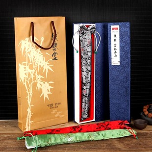 丝艺堂9寸乌木柄手绘山水白纸扇男中国风礼品工艺扇子鸡翅木折扇