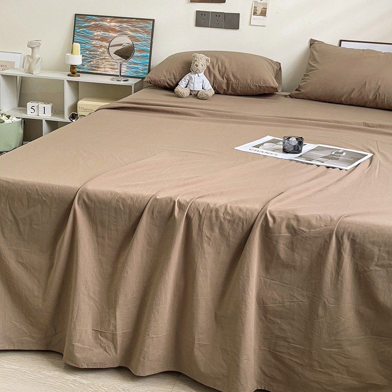 全棉纯色水洗棉床单单品日式100纯棉简约单双人防滑被单宿舍床罩,床上用品,床单,淘宝优惠券,粉丝福利购,淘宝优惠卷