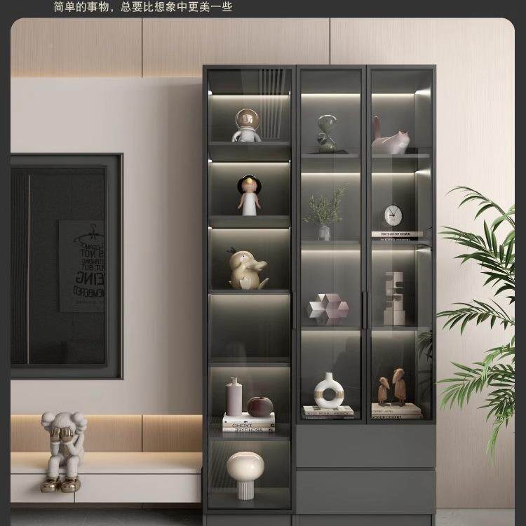 定985制酒柜展示客柜侧边立置物厅收纳钢化架玻璃门订做书实木生