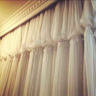 落地窗飘窗帘成双层64纯蕾丝窗品帘客厅窗帘布卧室窗韩式色窗帘