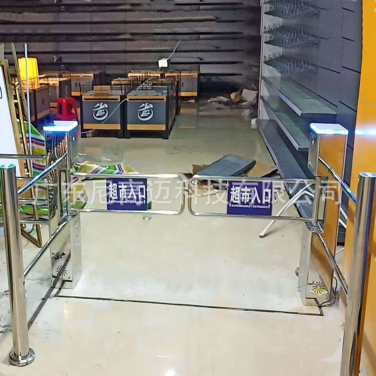 不锈钢电动门禁商品便利店卖场超市入口门自动感应导向单向摆闸机