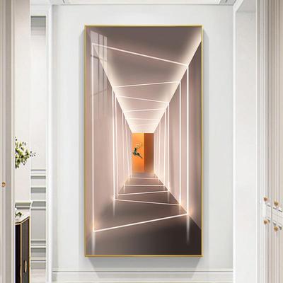 进几轻奢入玄关装AZZ饰画门户客厅走廊过道挂画现代简约竖版墙何