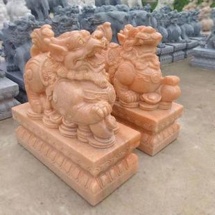 雕貔貅对家2356用庭酒店门口招院一财石纳福摆件汉白玉貔貅动物雕