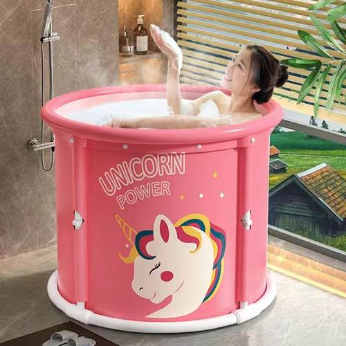 QQY025新款加厚安装泡澡桶大人用折2叠沐浴洗澡桶儿童家全身洗免