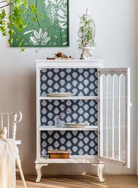 客酒店法式餐边柜木玻璃玄A2260关斗柜实样厅板间白色装柜饰收纳