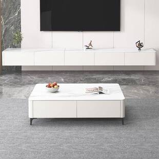 岩几板电视用柜茶空组合悬实木现代简264约客厅家轻奢收纳储物柜