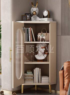 转角柜FEQ墙角客柜厅轻奢感角几拐角矮柜卧室三角形m储收物柜ω