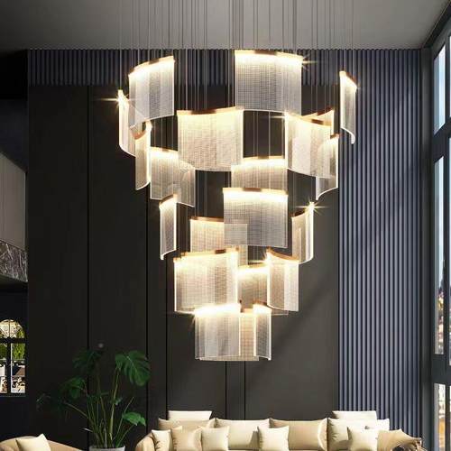 新复式楼吊灯别墅客厅楼梯长吊灯款酒店大堂大现代创81522意4202