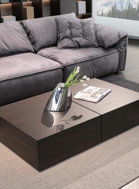 意式约轻奢现代WHQ网红感正方形简茶几厅现客代创小意极简大户型