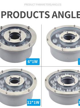 喷d灯中池孔涌泉leYH-LED水水底灯户泉外水下灯七彩水鱼池防水圆