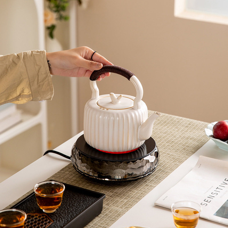 福熙堂围炉煮茶新款高档水晶岩电陶炉家用煮茶器具全套室内煮茶炉