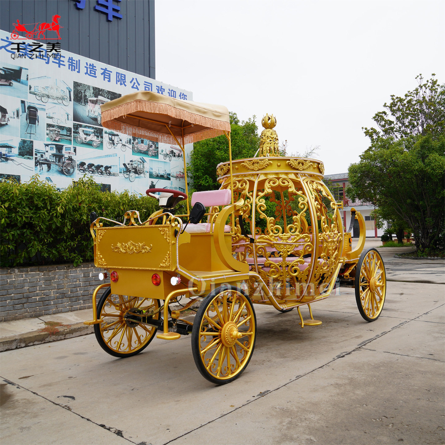 千之美马车电动灰姑娘南瓜车公主车马拉款景区用车婚礼婚庆酒店