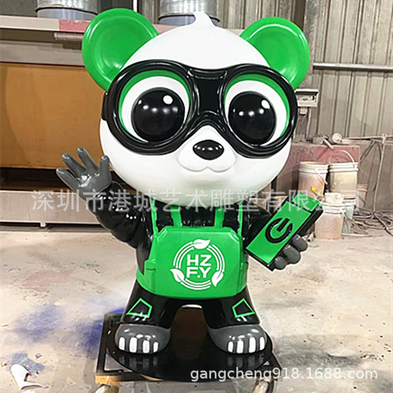 玻璃钢企业IP形象雕塑像公司网红卡通展馆商场展厅吉祥物公仔摆件