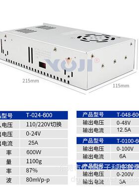 600W开关电源102V24V48V60V9628V110LED监控变压器V设备电源