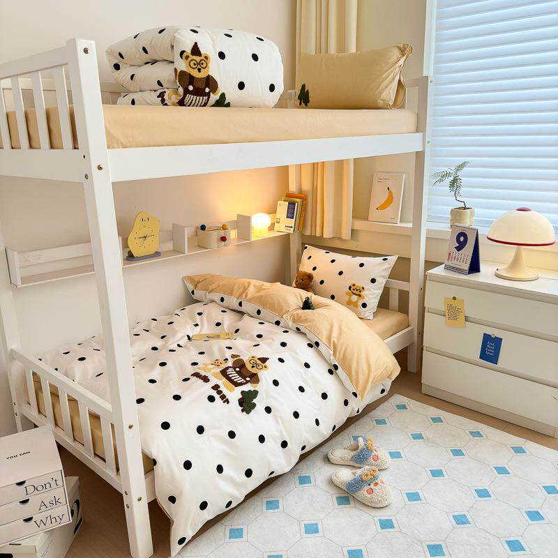 上下铺纯棉全床上四件套可JM240618爱品刺绣儿童被套床单床床笠款