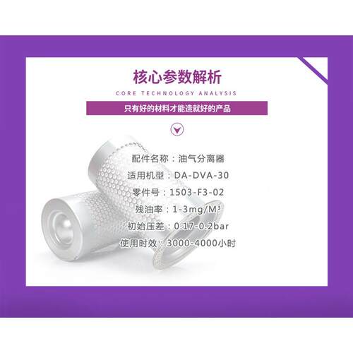 德配耐尔螺杆空1503-F3-压机保养件DVA瓦DA-30千油气分离器芯1503