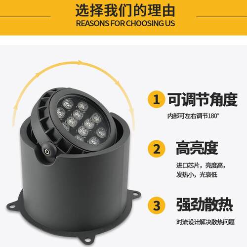 led照射树灯户角外庭化院花园埋地景观灯防水园林绿可调节度见描