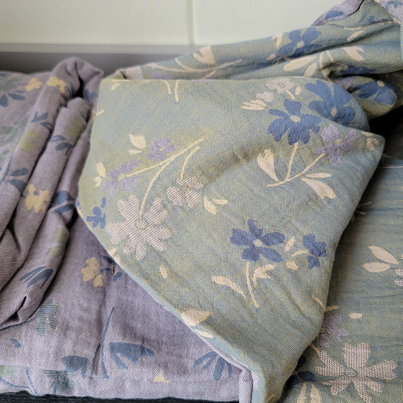 色织提花花卉全棉双层纱布被套单件纯棉被罩150x200x230单双人,床上用品,被套,淘宝优惠券,粉丝福利购,淘宝优惠卷