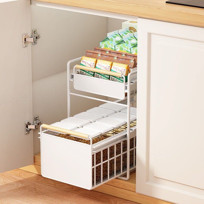 厨房抽拉式置物架橱柜抽屉式拉篮下水槽分层架子台面收纳架置物柜,厨房/烹饪用具,厨房抽屉置物架,淘宝优惠券,粉丝福利购,淘宝优惠卷