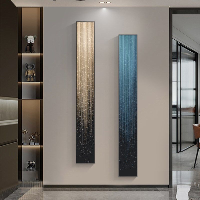 窄长条现代轻奢极简装饰画入户玄关挂画客厅背景墙两侧抽象线条画,家居饰品,现代装饰画,淘宝优惠券,粉丝福利购,淘宝优惠卷