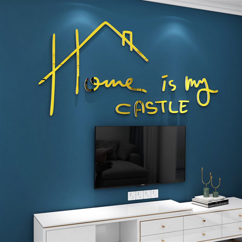 网红客餐厅墙面装饰3d立体创意电视背景自粘玄关卧室布置贴壁纸画