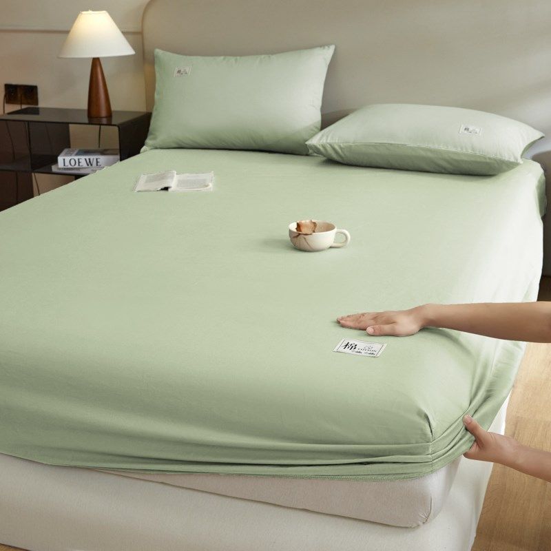60支100%全棉纯色床笠单件纯棉床罩席梦思床垫保护罩防尘全包床套,床上用品,床笠,淘宝优惠券,粉丝福利购,淘宝优惠卷